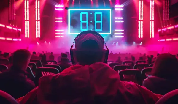 Conférence gaming salle néon festival PixelForge